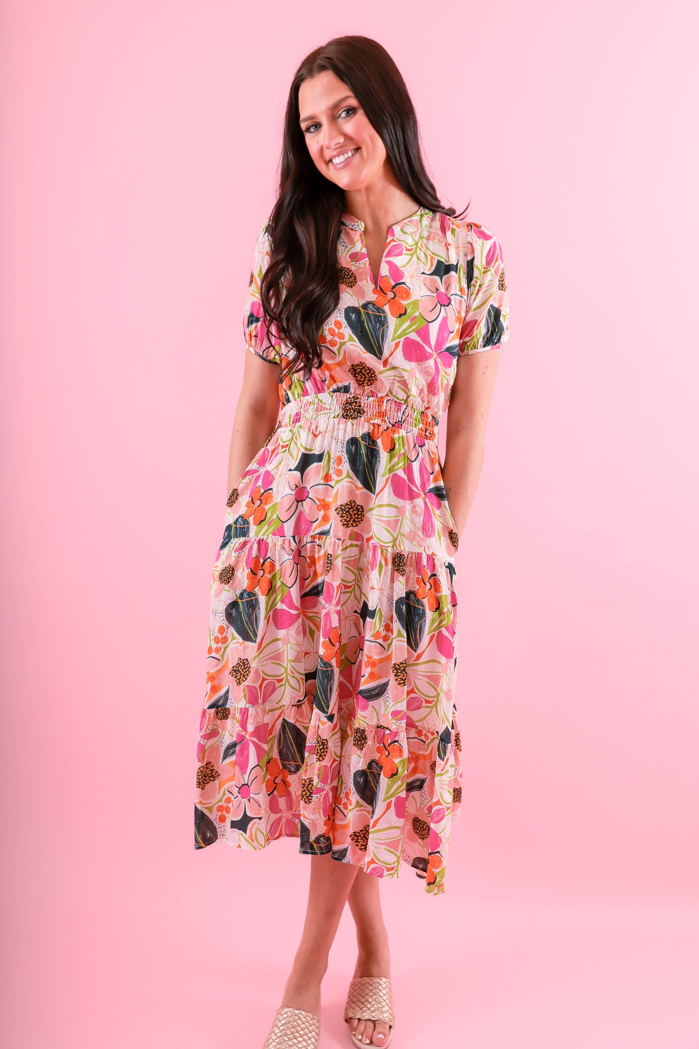 Floral Midi Dress- Tropical Midi Dress