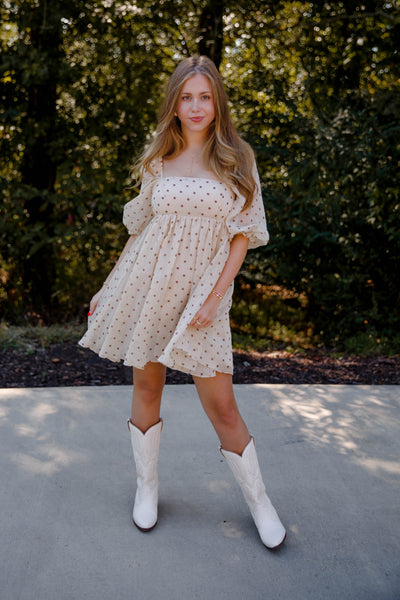 Women's Polka Dot Dress- Women's Babydoll Style Dress- Storia Polka Dot Dress