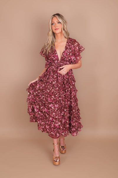 Women's Gorgeous Midi Dress- Women's Floral Print Midi- Storia Midi Dresses