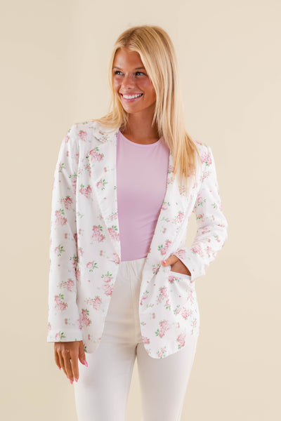 Floral Prink Blazer- Pink TCEC Blazer- LoveShack Blazer