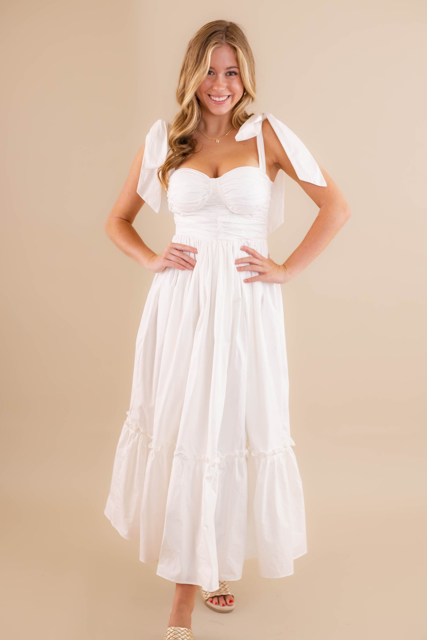 Women's Elegant White Dress- Women's Photoshoot Dresses- Mable Maxi Dress