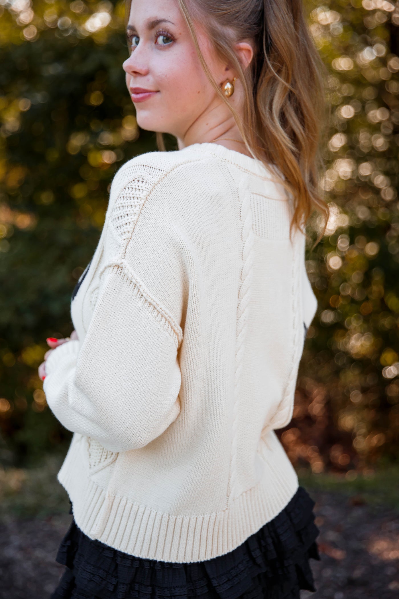 Women's Knitted Paris Sweater- Cable Knit Paris Sweater- Aaron and Amber Paris Sweater