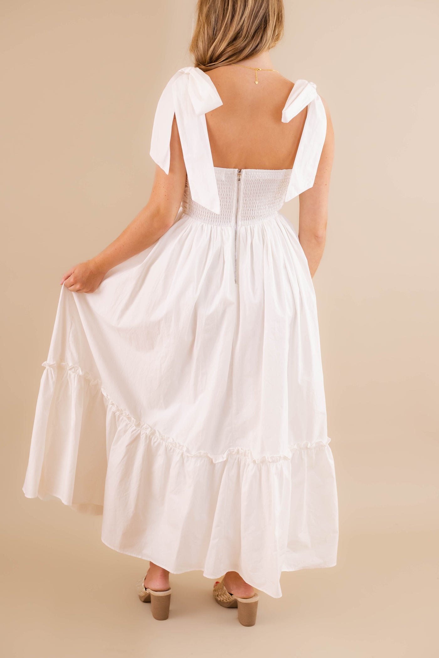 Women's Elegant White Dress- Women's Photoshoot Dresses- Mable Maxi Dress