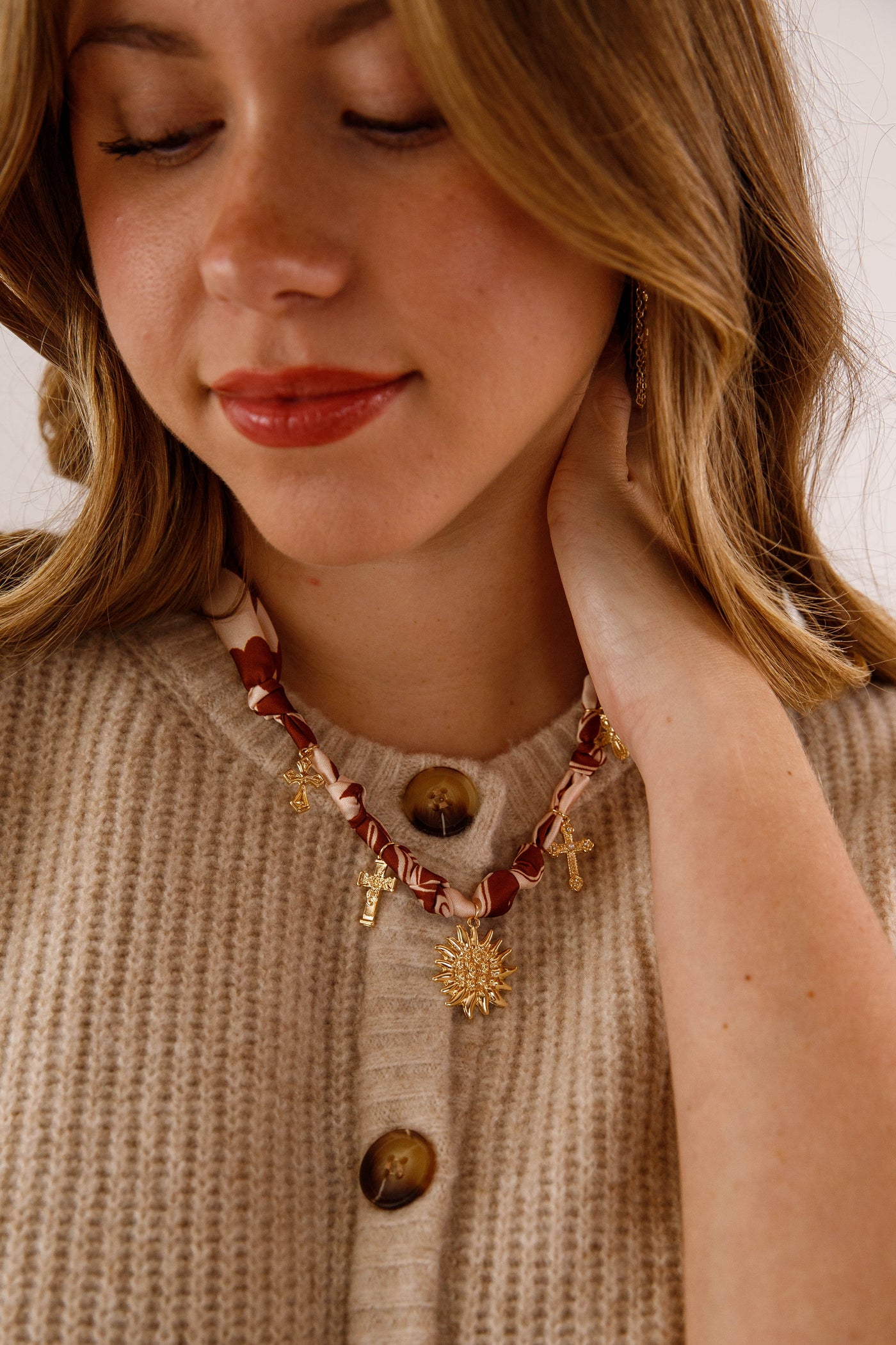 When in Rome Bandana Charm Necklace