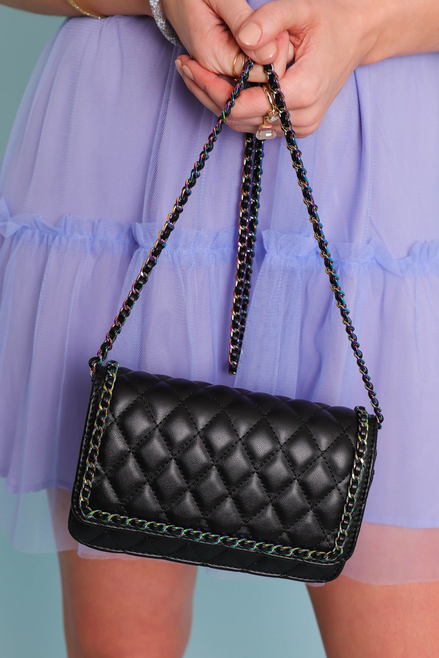Vegan Leather Quilted Handbag- Trendy Black Handbag- Urban Expressions Handbag