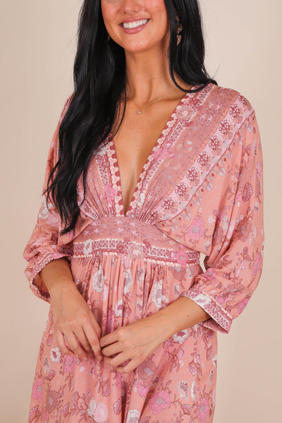 Pink Paisley Maxi Dress- Colorful Vacation Dresses- Aakaa Maxi Dress