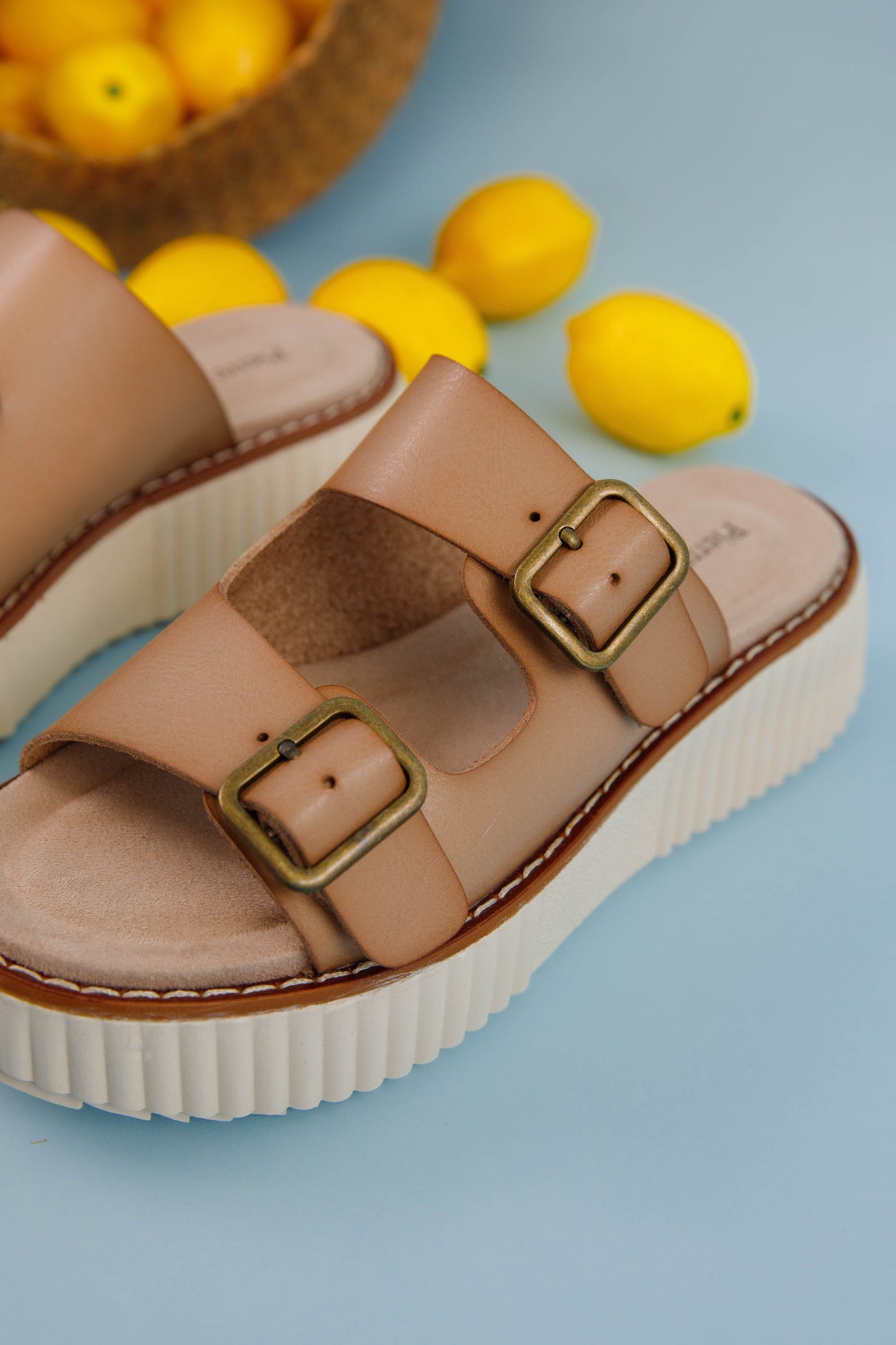 Platform Buckle Sandals- Women's Summer Shoes- Pierre Dumas Slides