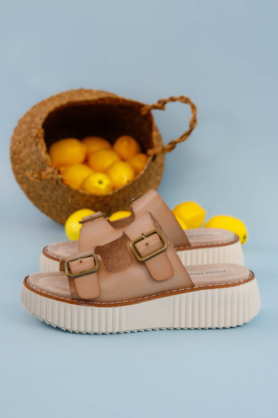 Platform Buckle Sandals- Women's Summer Shoes- Pierre Dumas Slides