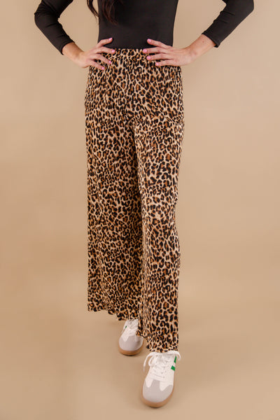 Leopard Flare Pants- Women's Leopard Matching Set- Women's Cheetah Matching Two-Piece Set