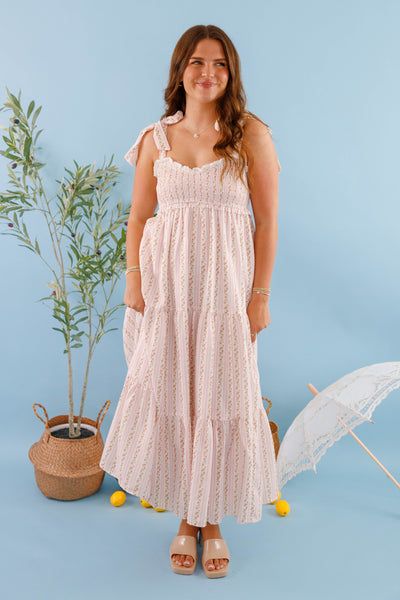 Women's Dainty Floral Maxi Dress- Floral and Lace Women's Dress- Cottage Core Dresses