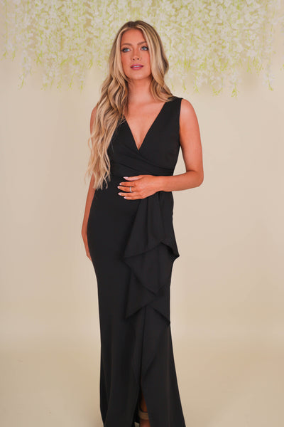Black Cocktail Dress- Women's Black Formal Dress- Formal Wedding Guest Dresses