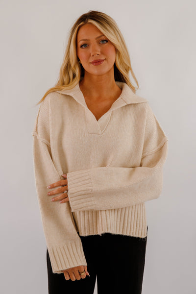 On The Other Side Sweater-Beige