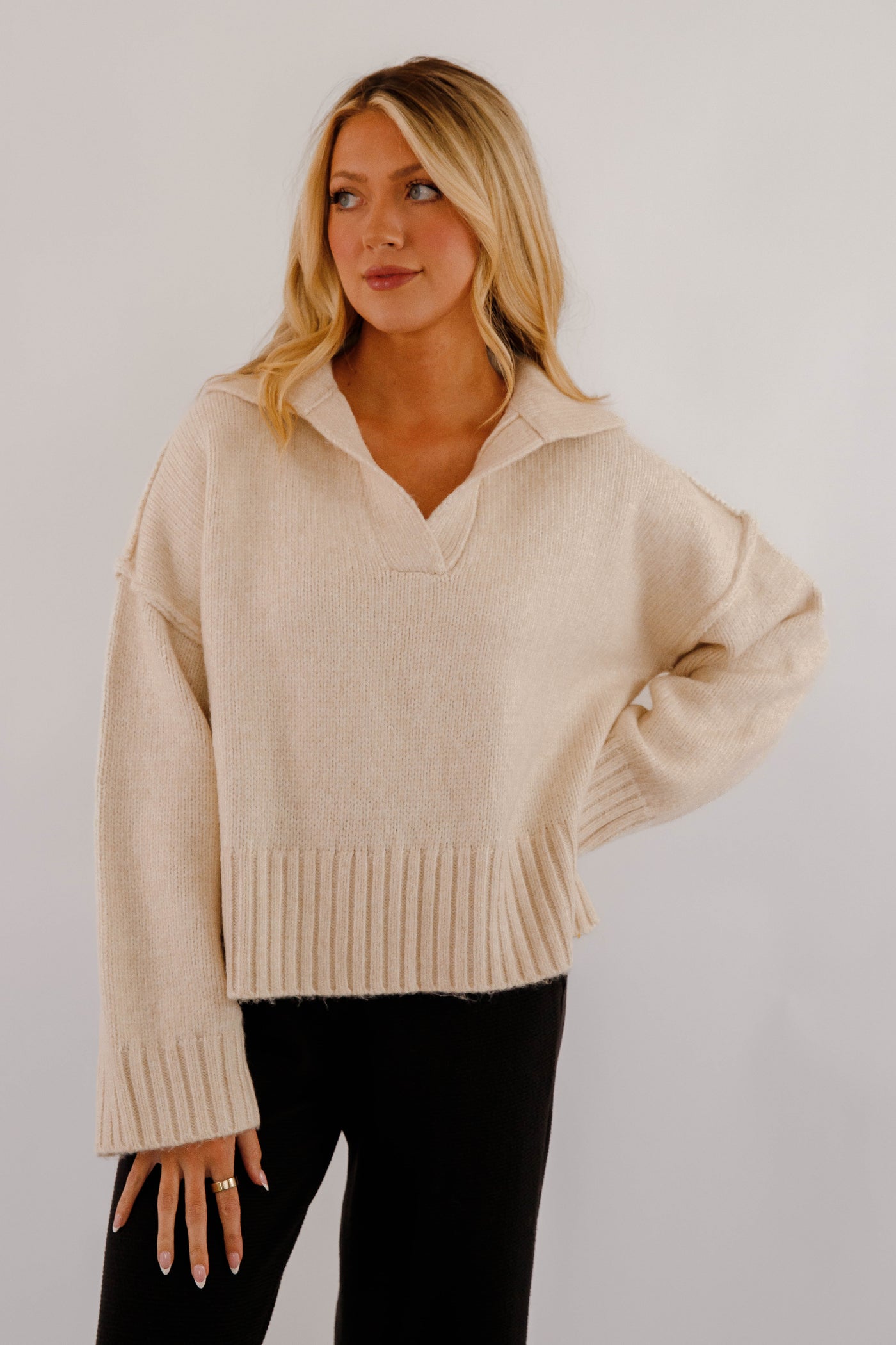 On The Other Side Sweater-Beige