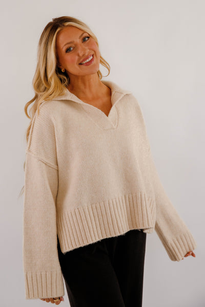 On The Other Side Sweater-Beige