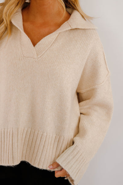 On The Other Side Sweater-Beige