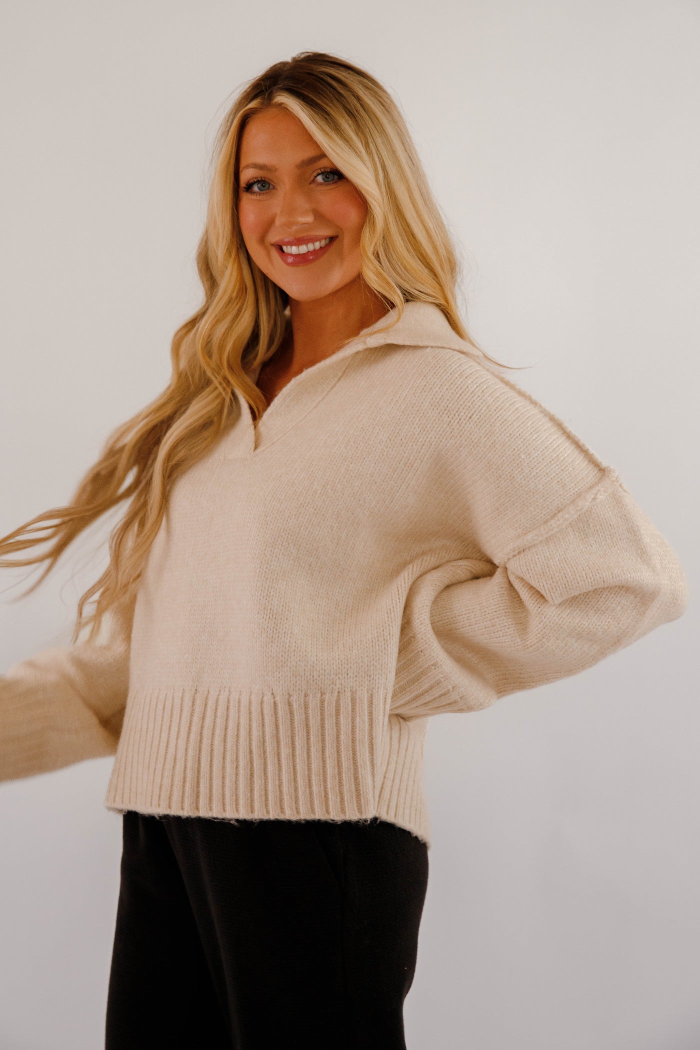On The Other Side Sweater-Beige