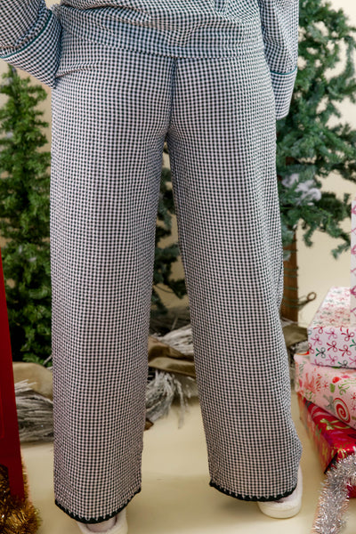 Luxurious Nutcracker Christmas Pajama Pants- Elegant Gingham Christmas Pajamas- Peach Love Cream Christmas Pajama Set