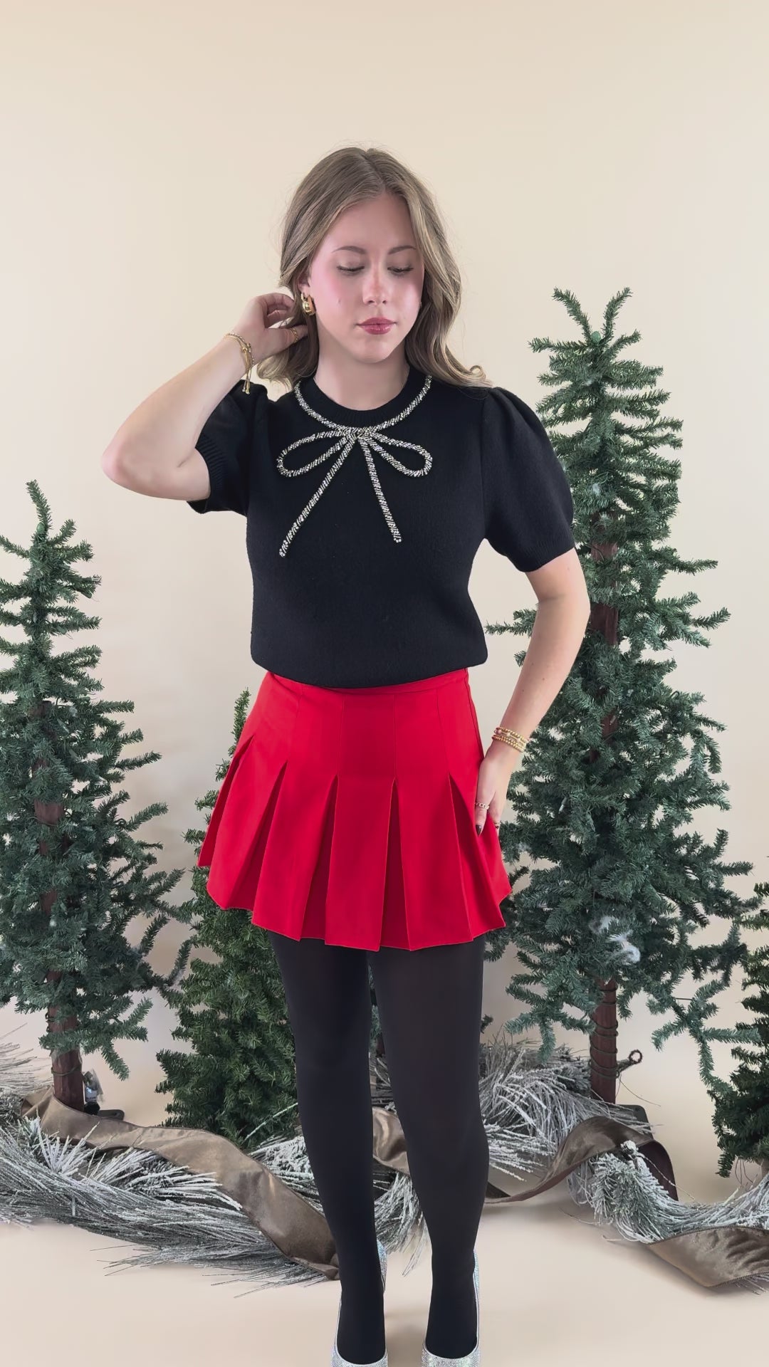 It's That Time Beaded Sweater-Black