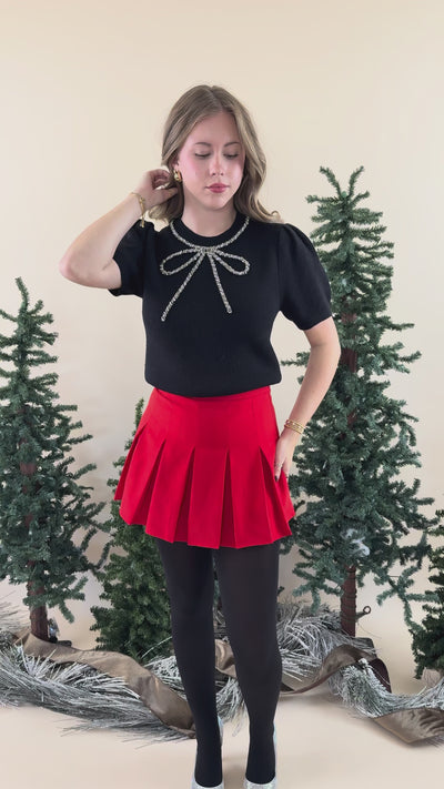 It's That Time Beaded Sweater-Black