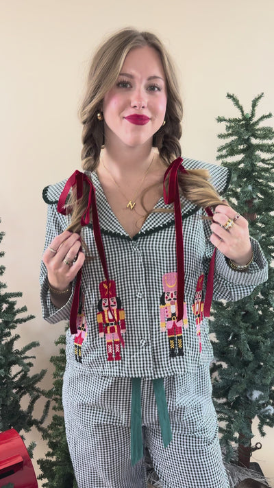 A Classic Tale of Christmas Gingham Pajama Top