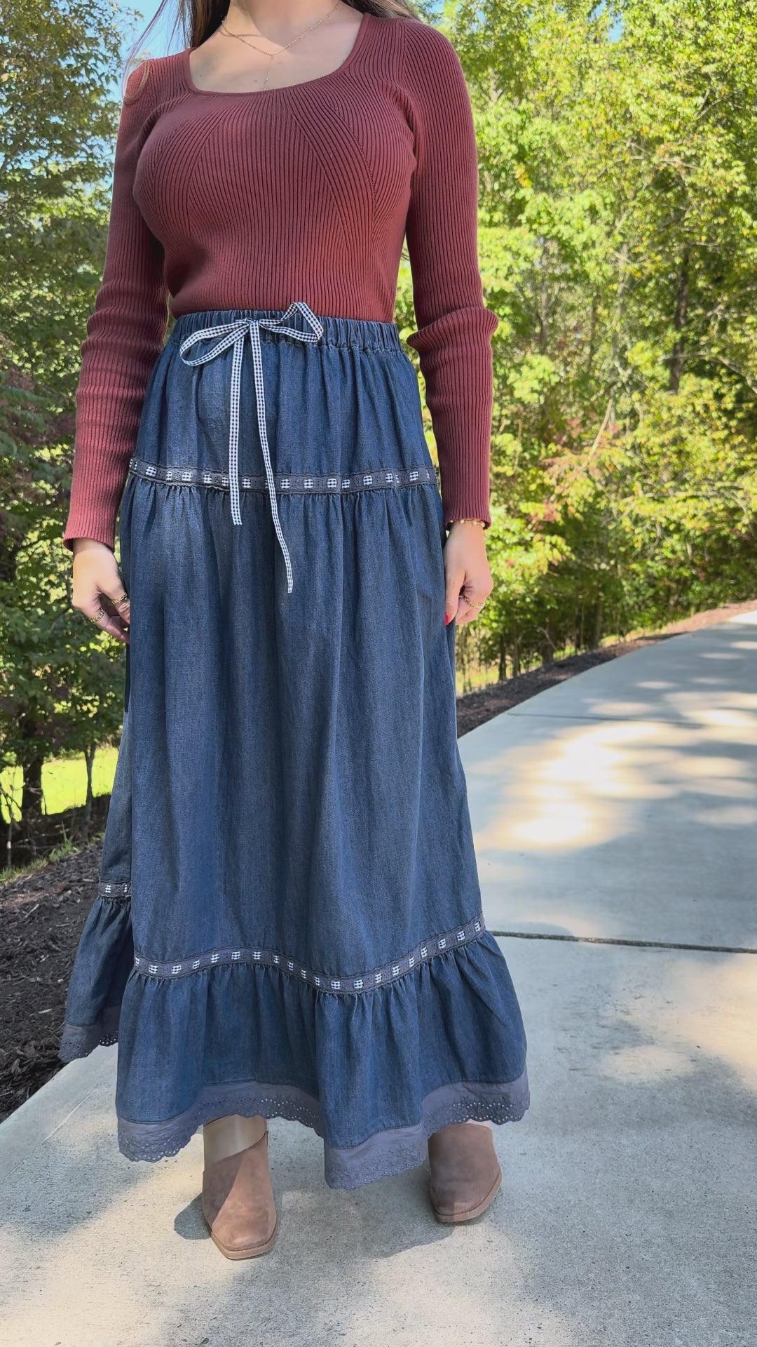 Just A Dream Denim Maxi Skirt