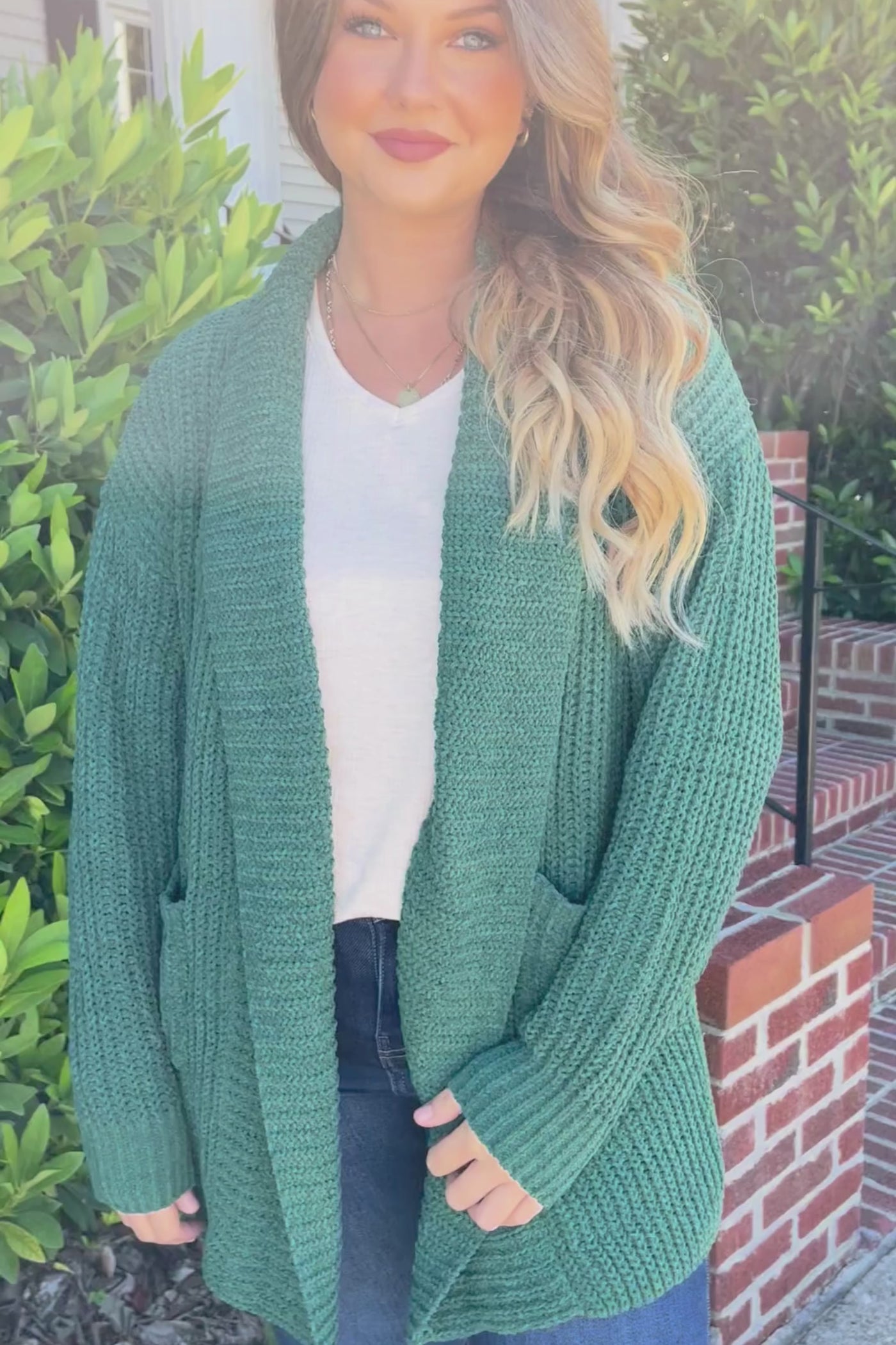 Not A Second Thought Cardigan-Hunter Green