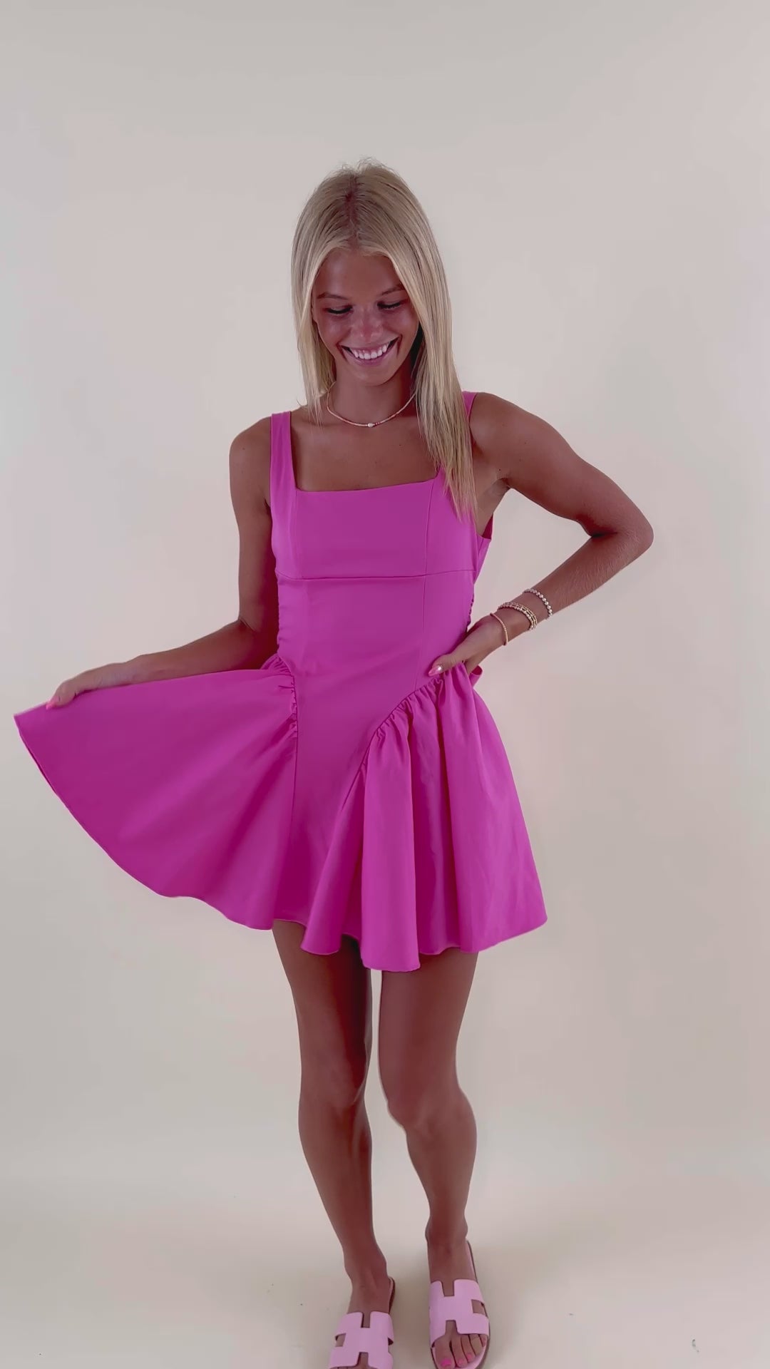 Perfectly Me Mini Dress-Hot Pink