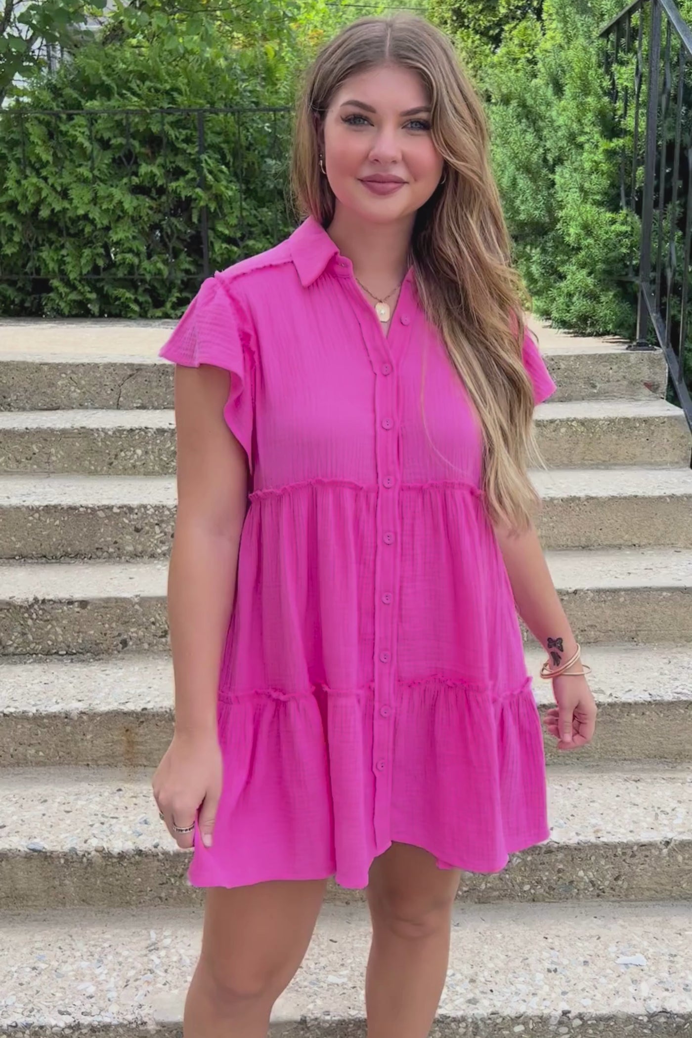 One Step Forward Dress-Pink