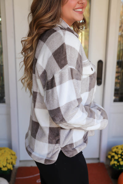 Super Soft Women's Button Down- Plaid Women's Sherpa Flannel- Women's Winter Tops