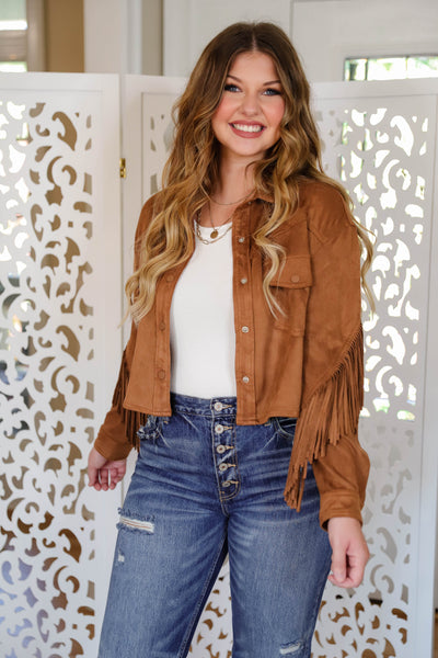 Faux Suede Fringe Jacket- Country Concert Jacket- Cute Nashville Jacket