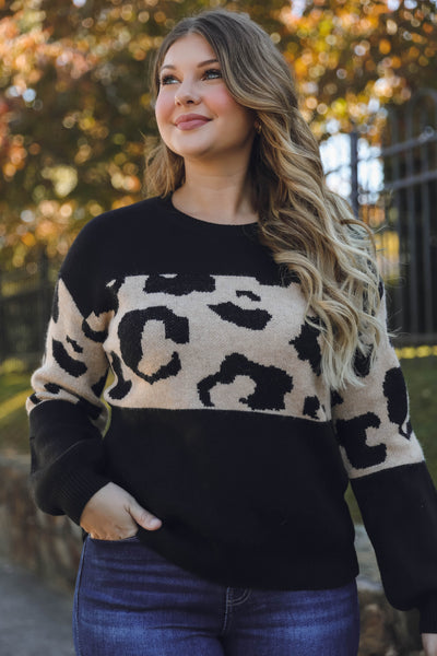Women's Trendy Leopard Sweater- Soft Leopard Sweater- Women's Fall Sweaters