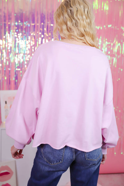 Women's Long Sleeve Pullover- Sequin Howdy Pullover- Women's Sequin Graphic Sweatshirt