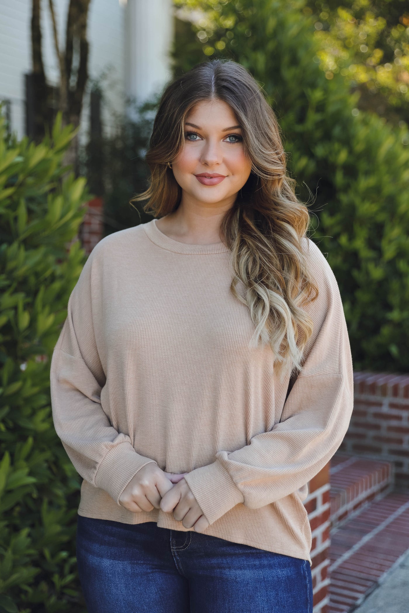 Soft Ribbed Top- Women's Basic Fall Tops