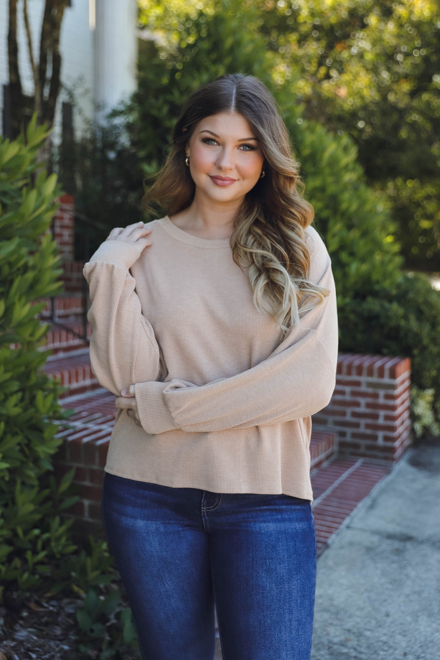 Soft Ribbed Top- Women's Basic Fall Tops