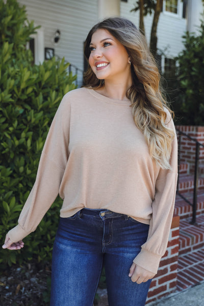 Soft Ribbed Top- Women's Basic Fall Tops