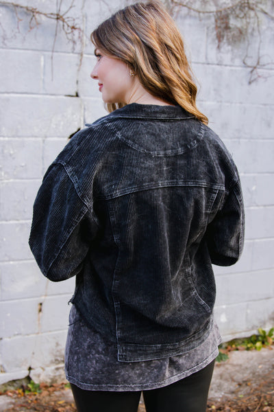 RESTOCK: Ready When You Are Corduroy Jacket-Black