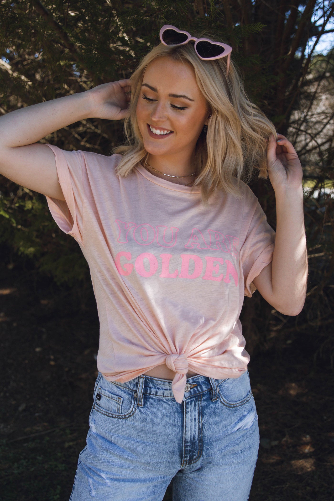  You Are Golden Graphic Tee- Rolled Cuff T-Shirt- $28