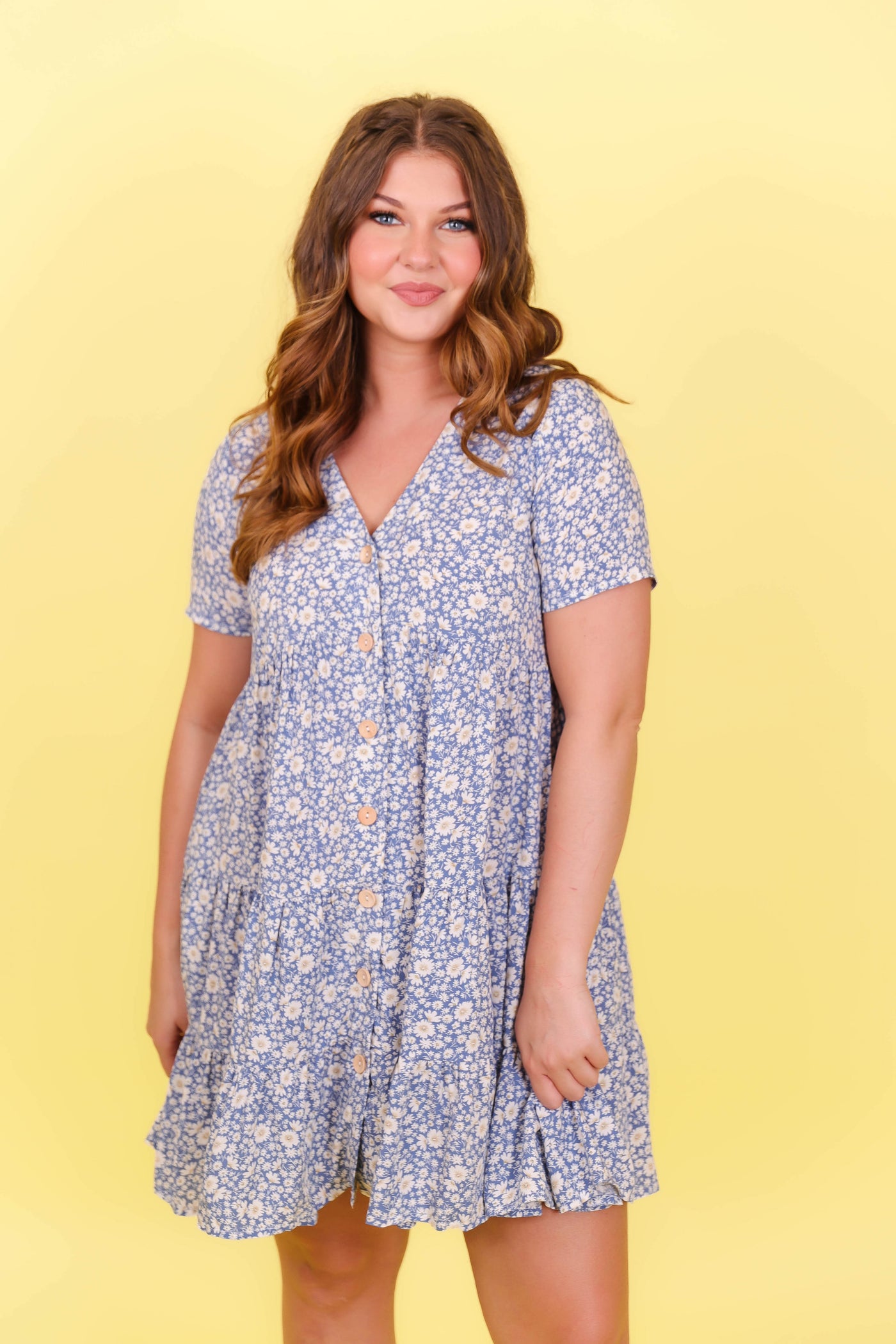 Cute Blue Floral Dress- Flowy Dress For Women- Cute Babydoll Spring Dress