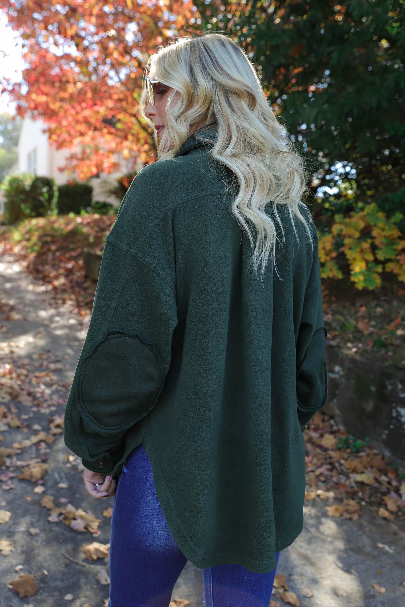 Fleece Hunter Green Shacket- Soft Oversized Shacket- Women's Winter Shacket