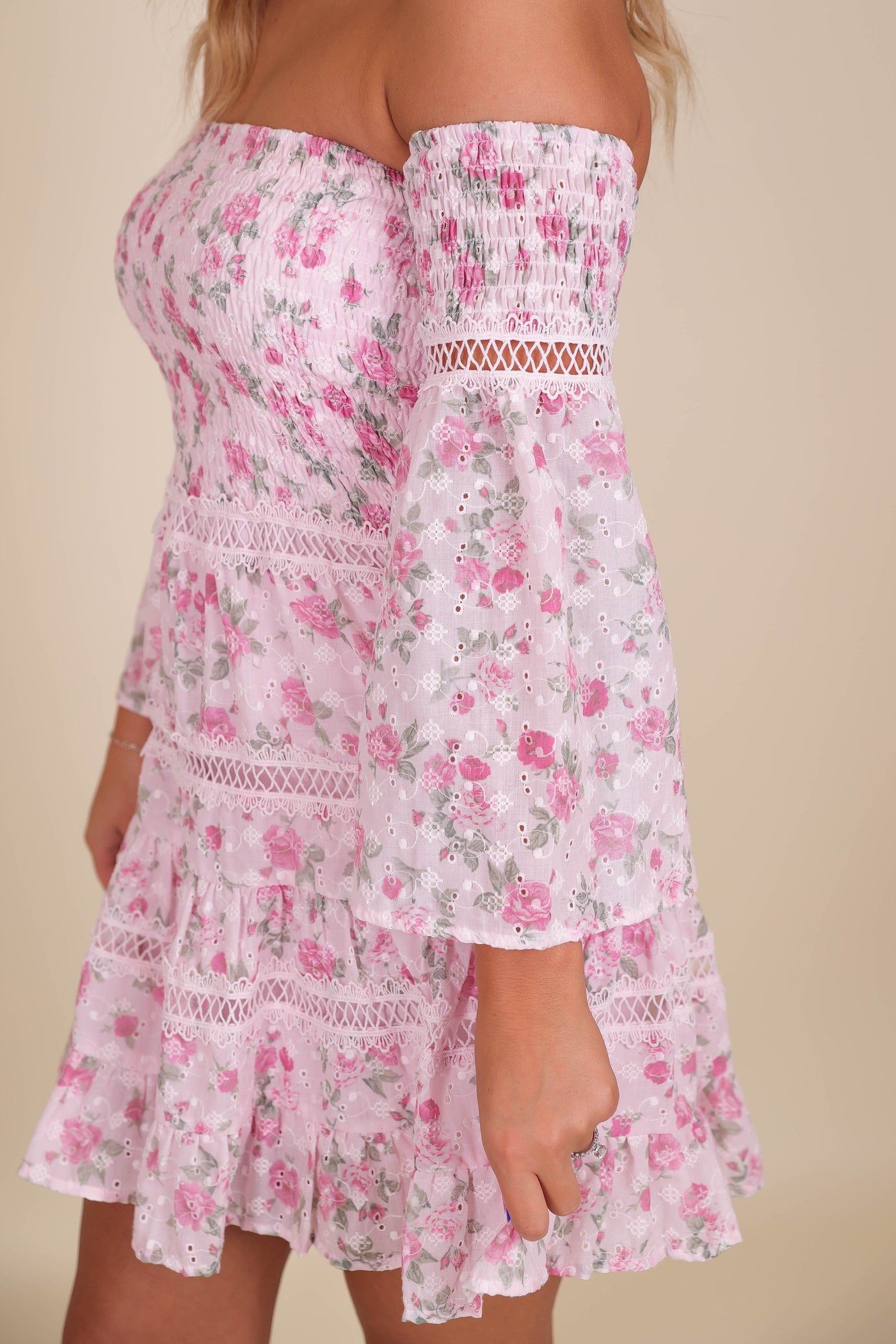Romantic Floral Pink Dress- Fancy Floral Dress- Cottage Core Dresses- Love Shack Dupe