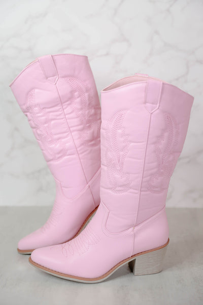 Tall Pink Western Boots- Women's Pink Tall Boots- Pierre Dumas Pink Boots
