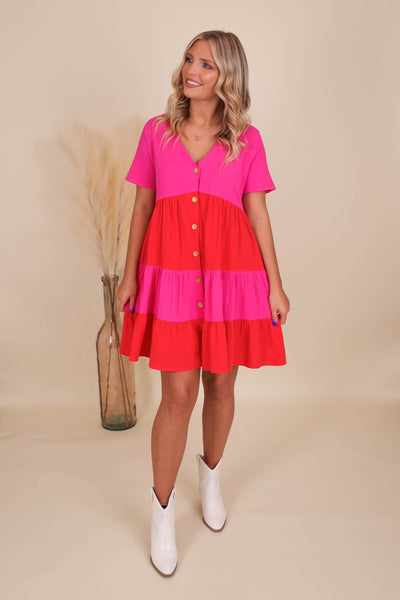Women's Stripe Dress- Women's Babydoll Style Dress- Women's Casual Dresses
