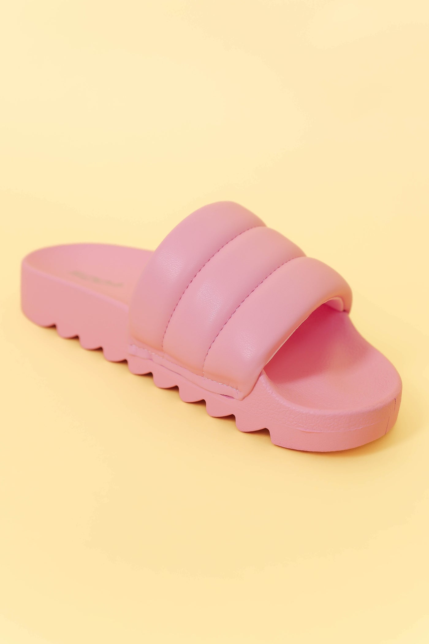 Pink Slides- Women's Cushion Slide Sandals- Women's Puffy Slides