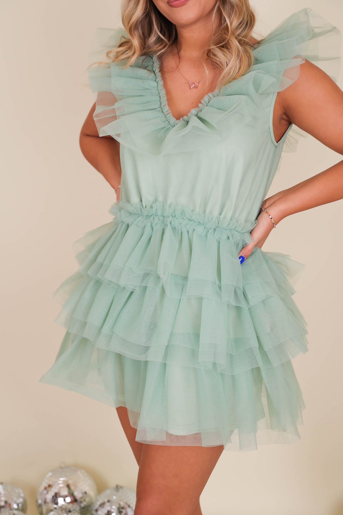 Women's Tulle Mini Dress- Mint Tulle Party Dress- Women's Fun Tulle Dress