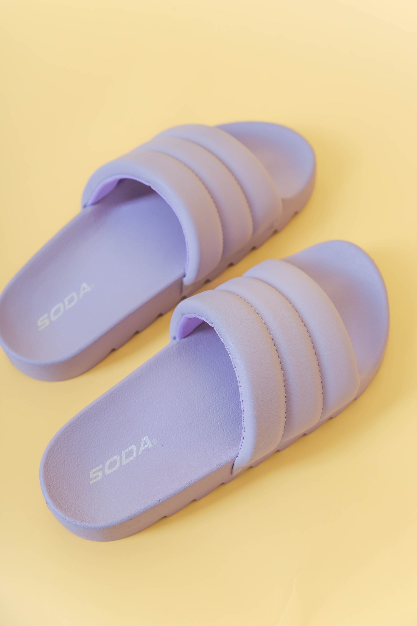 Purple Slides- Women's Cushion Slide Sandals- Women's Puffy Slides