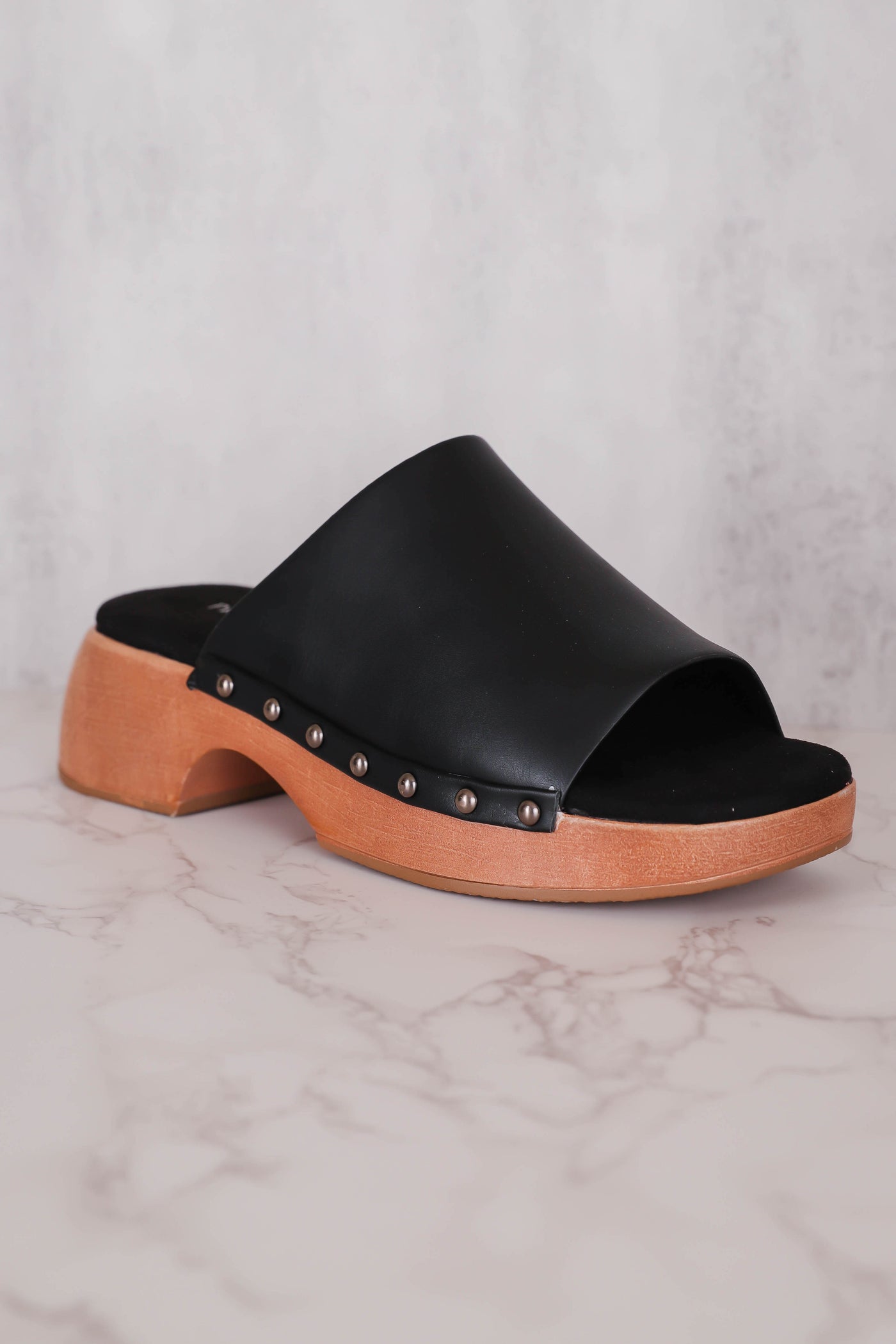 Women's Black Mules- Trendy Mule Sandals- Pierre Dumas Black Clogs