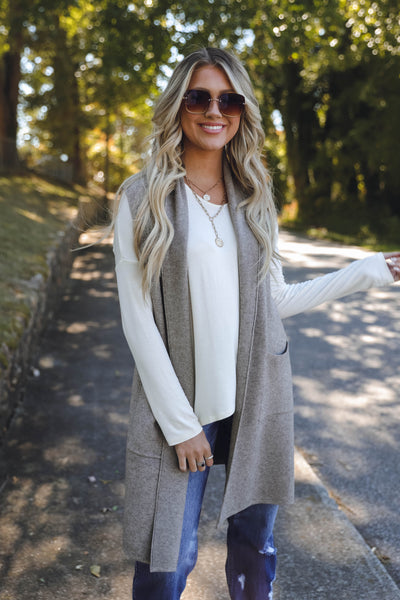 Women's Long Cardigan Vest- Buttery Soft Vest- Trendy Long Vest