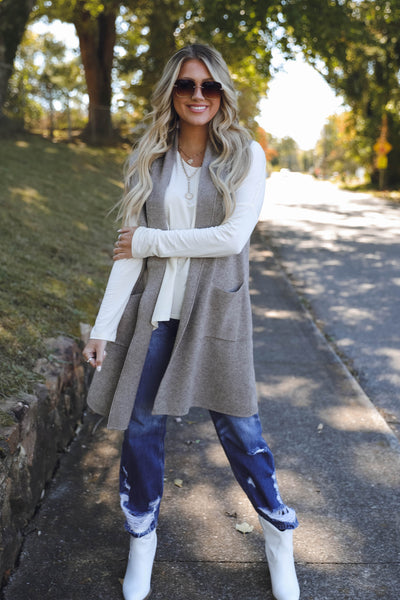 Women's Long Cardigan Vest- Buttery Soft Vest- Trendy Long Vest