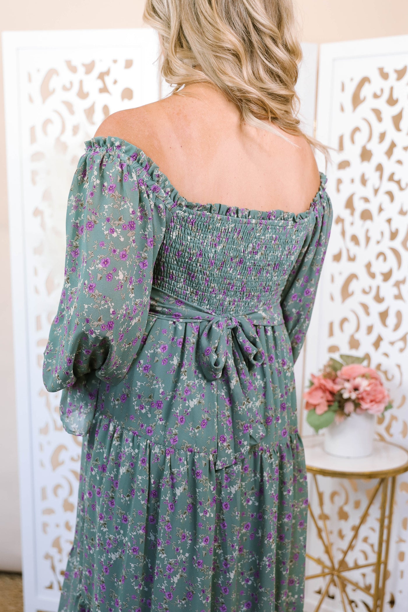 Floral Print Midi Dress- Feminine Midi Dresses- Love Shack Dupe Dress- &Merci Midi Dress