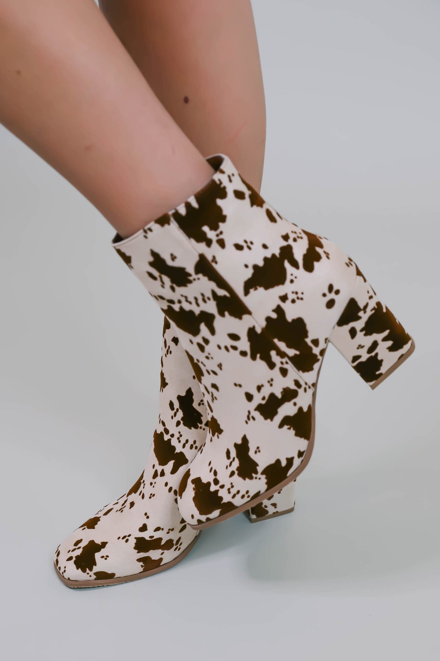 Women's Cow Print Booties- Women's Western Cow Boot- Pierre Dumas Booties